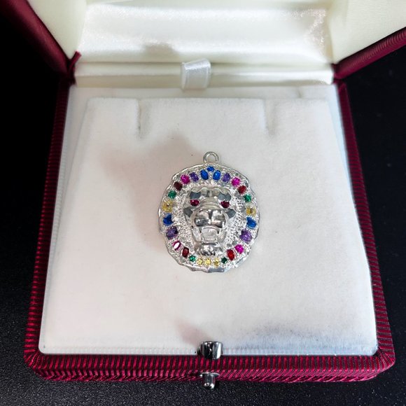 Rainbow Lion Pendant - Sterling Silver - Picture 3 of 4